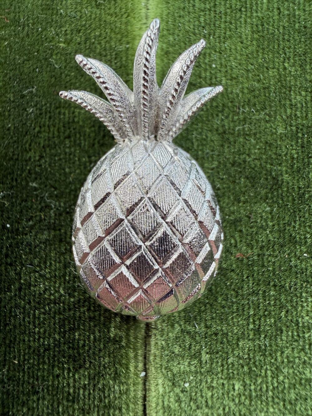 Small Vintage Silver Tone CROWN TRIFARI Pineapple Pin Brooch